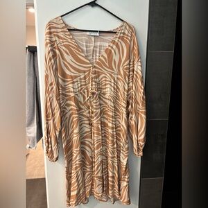 Petal & Pup Brown and Cream Patterned Dress